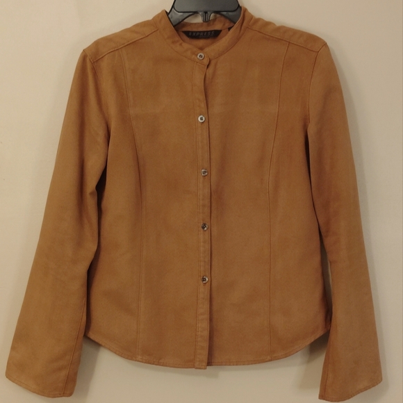 Express Tan Button-Up Jacket - Picture 1 of 4